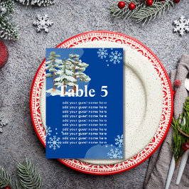 Tarjeta De Mesa Gráfico de asientos Bosque de invierno Copo de nie
