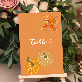 Tarjeta De Mesa Gráfico de asientos Cae Arroja Sale Calabaza de or
