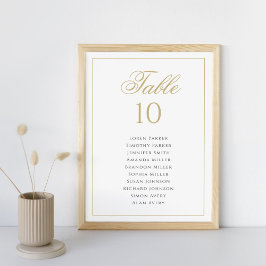 Tarjeta De Mesa Gráfico de asientos clásicos de color negro y oro