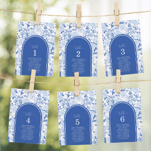Tarjeta De Mesa Gráfico de Asientos con Chinoiserie Azul Delft Núm