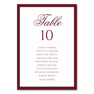 Tarjeta De Mesa Gráfico de Asientos de Boda Clásico con Borde de B