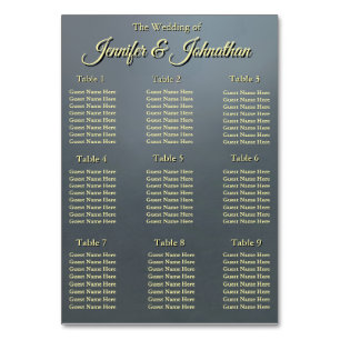 Tarjeta De Mesa Gráfico de Asientos de Boda con Fondo Gris Elegant