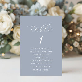 Tarjeta De Mesa Gráfico de Asientos de Boda de Azul Polvoriento Su