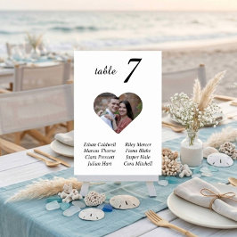 Tarjeta De Mesa Gráfico de Asientos de Boda de Fotos Únicas y Eleg