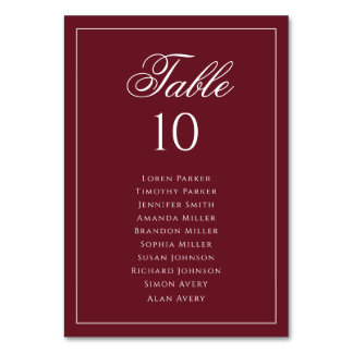 Tarjeta De Mesa Gráfico de Asientos de Boda Elegante Formal de Bor