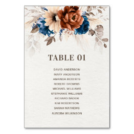 Tarjeta De Mesa Gráfico de asientos de Bodas de hierba de la Marin