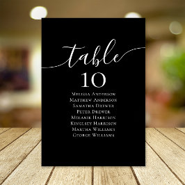 Tarjeta De Mesa Gráfico de asientos de mesa de Boda de caligrafía 