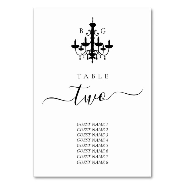 Tarjeta De Mesa Gráfico de asientos del Boda de la lámpara de arañ (Anverso)