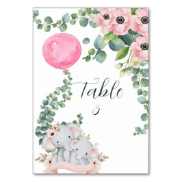 Tarjeta De Mesa Gráfico de asientos Elefante de eucalipto de globo
