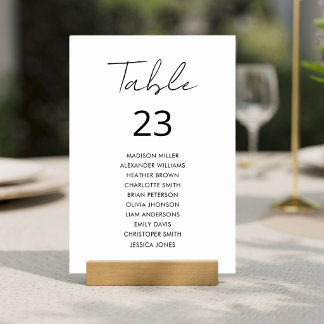 Tarjeta De Mesa Gráfico de Asientos Minimalista Moderno Elegante