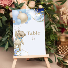 Tarjeta De Mesa Gráfico de asientos que podemos esperar globo azul