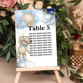 Tarjeta De Mesa Gráfico de asientos que podemos esperar globo azul
