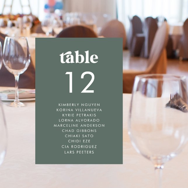 Tarjeta De Mesa Gráfico de asientos retro Nombres de invitados Bod (Subido por el creador)