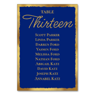 Tarjeta De Mesa Gráfico de asientos Royal Gold Edge con elegancia 