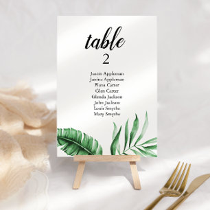 Tarjeta De Mesa Gráfico de Asientos Verde Tropical Palma