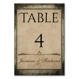 Tarjeta De Mesa Gráfico naumático Boda estilo vintage