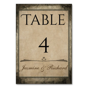 Tarjeta De Mesa Gráfico naumático Boda estilo vintage