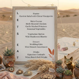 Tarjeta De Mesa Gráficos de asientos de boda boho desierto de terr