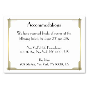 Tarjeta De Mesa Gran Alojamiento Gatsby Art Deco Boda