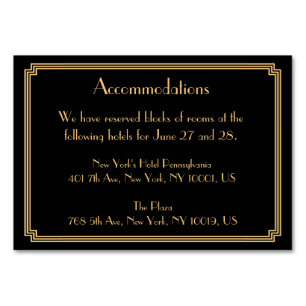 Tarjeta De Mesa Gran Alojamiento Gatsby Art Deco Negro Boda