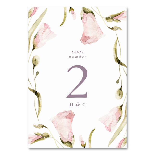 Tarjeta De Mesa Gran Boho Spring Wildflower Pampas Boda (Anverso)