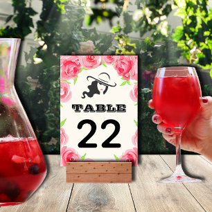Tarjeta De Mesa Gran Gorra Rosas de acuarela Derby Fiesta