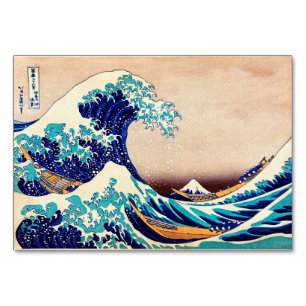 Tarjeta De Mesa Gran ola de arte japonés vintage de Kanagawa