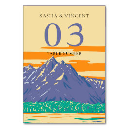 Tarjeta De Mesa Gran Teton Parque Nacional Boda Retro