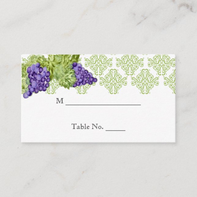 Tarjeta De Mesa Grapevine Garden Bodas (Anverso)