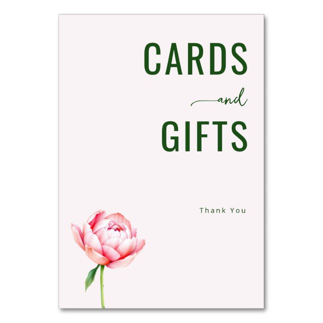Tarjeta De Mesa Grateful Green Botanical Peony (Anverso)