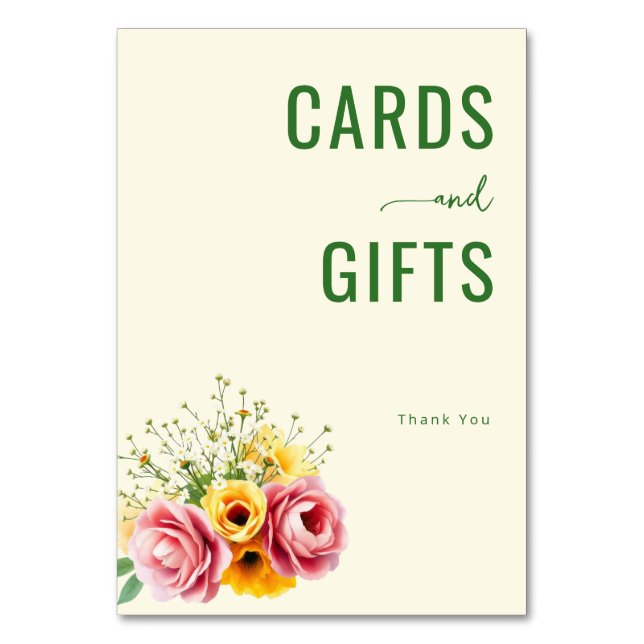 Tarjeta De Mesa Grateful Pastel Floral Bouquet (Anverso)