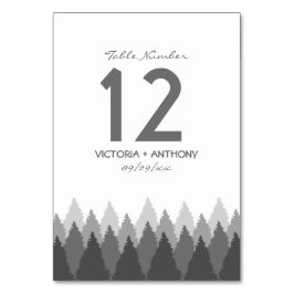 Tarjeta De Mesa Gray Forest Range Woodland Boda