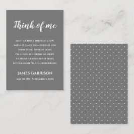 Tarjeta De Mesa Gray Think Of Me Celebration of Life Candle