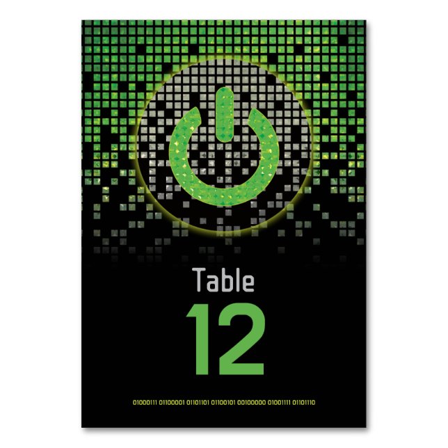 Tarjeta De Mesa Green Black Video Game Gamer Bar Mitzvah (Anverso)
