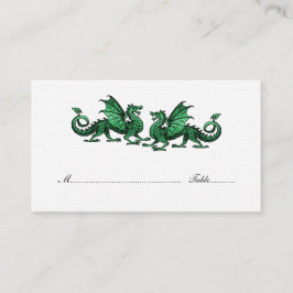 Tarjeta De Mesa Green Elegant Dragons Boda Place Card