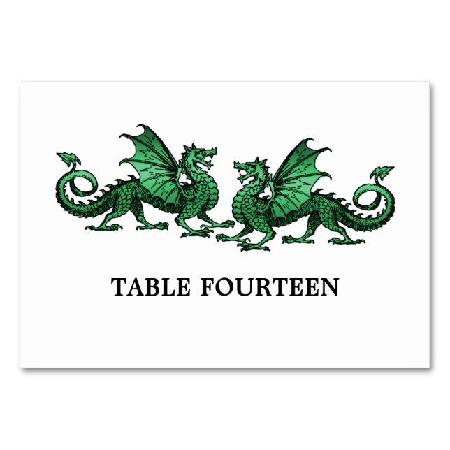 Tarjeta de mesa Green Elegent Dragons (Anverso)