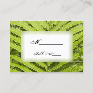 Tarjeta De Mesa Green Fern Frond Boda Place Cards