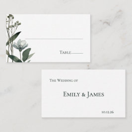 Tarjeta De Mesa Green Floral Botanical Wedding