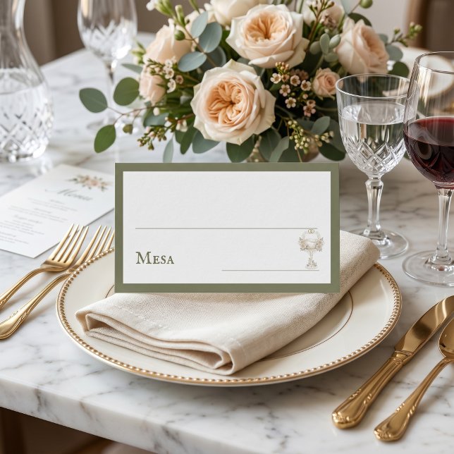 Tarjeta De Mesa Green Floral Spanish Wine Glass Wedding Mesa  (Subido por el creador)