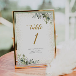 Tarjeta De Mesa Greenery Anniversary Table Numbers Card - EAC326