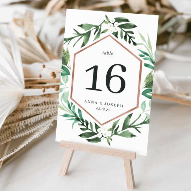 Tarjeta De Mesa Greenhouse | Boda botánico acuarela (Subido por el creador)
