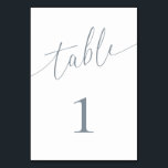 Tarjeta De Mesa Gris azul turbio elegante Minimalista 1 número de<br><div class="desc">Bonita tarjeta con número de mesa,  elegante,  moderna y minimalista. Personalizable completo. **NOTA: Para pedir,  simplemente ajusta tu número de tabla y agrega cada número por separado a tu carrito. Después,  descúbrete una vez que hayas terminado.</div>