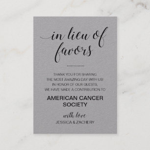 Tarjeta De Mesa Gris Black Lieu De Favorecer A Boda De Donación De