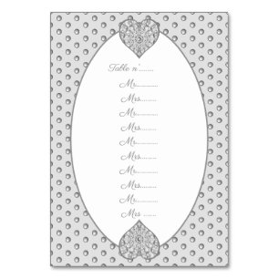 Tarjeta De Mesa Gris de encaje cerámico