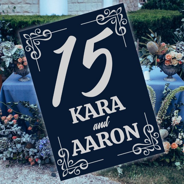 Tarjeta De Mesa Gris en Boda de pizarra azul eduardiano (Subido por el creador)