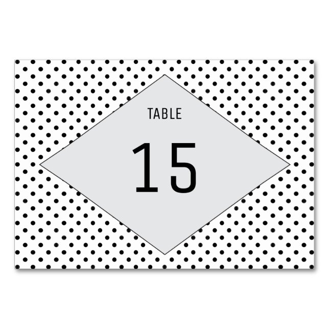 Tarjeta de mesa Gris Modern Polka Dots (Anverso)