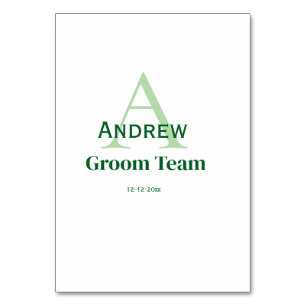 Tarjeta De Mesa groomsmen de equipo simple y personalizado en mono