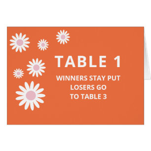 Tarjeta De Mesa Groovy Naranja Bunco Para El Cuadr
