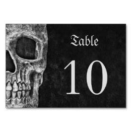 Tarjeta De Mesa Grunge Blanco Y Negro De Guay De Media Calavera Gó