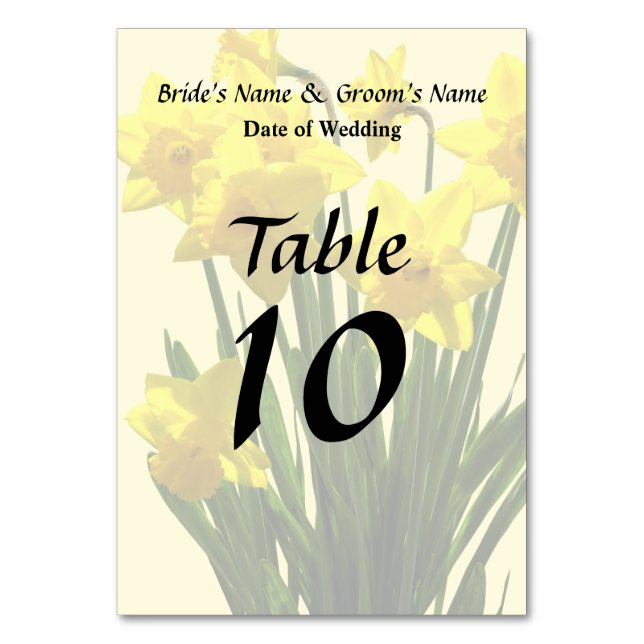 Tarjeta De Mesa Grupo de Daffodils Amarillos (Anverso)